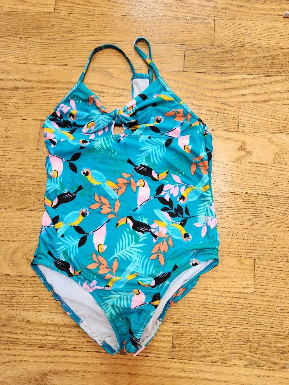 Speedo Turquoise Tropical Parrot One-Piece Swimsuit